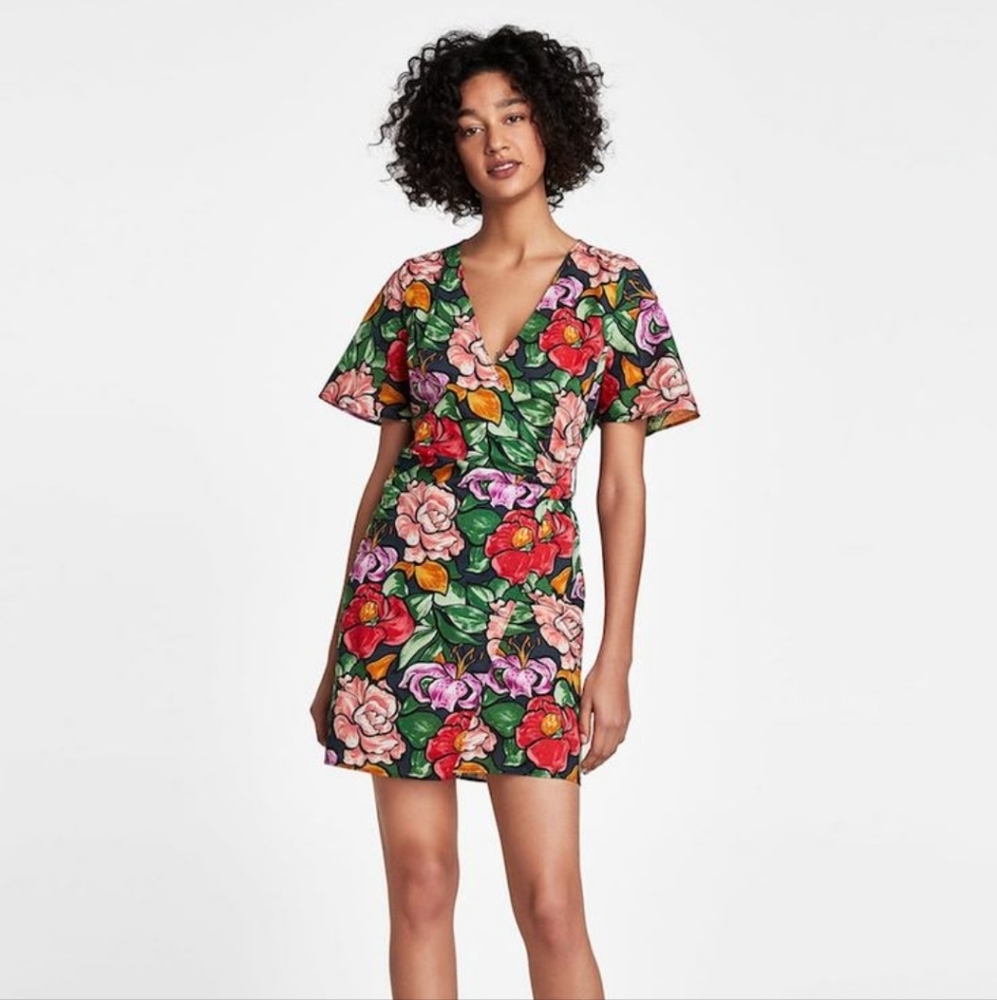 Zara Accessories Colorful Tropical Swimwear Cover Up Size Small